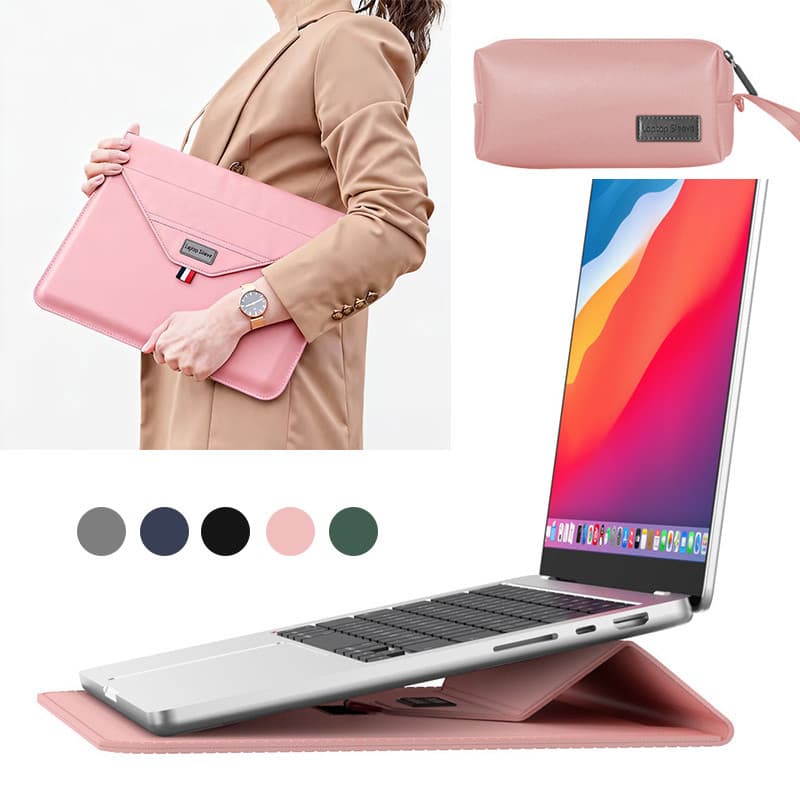 Mochila para notebook de alta qualidade, couro, 13 a 16 polegadas, com suporte e bolsa para carregador