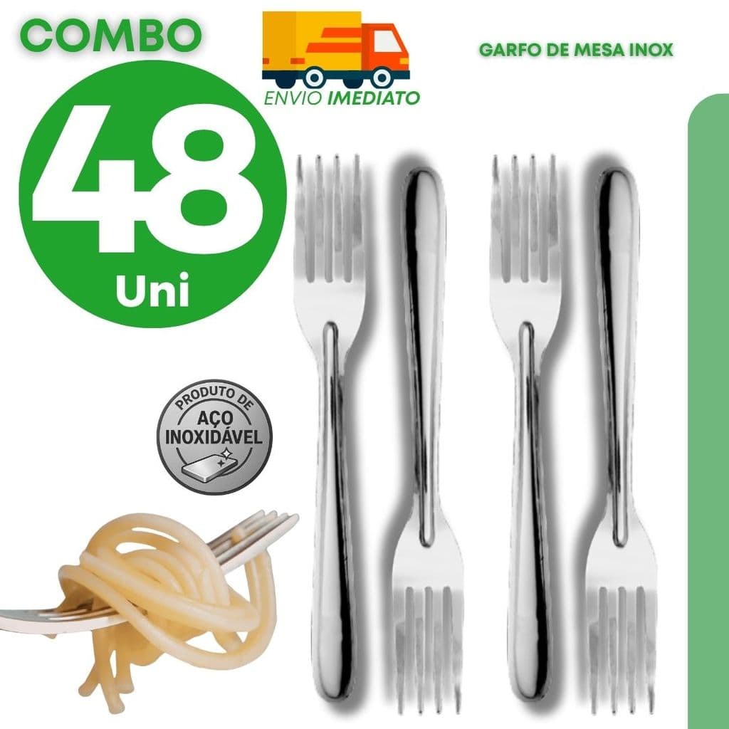 Conjunto Garfo Aço Inoxidável Mesa Massa Casa Restaurante Refeição Jantar Comercial Chef Profissional Fino