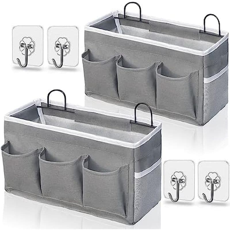 Bolsa Organizadora Para Pendurar Na Parede Kanrichu , Cestos De Armazenamento De Linho Com 2 Pacotes Bolsos , Cesta Quar