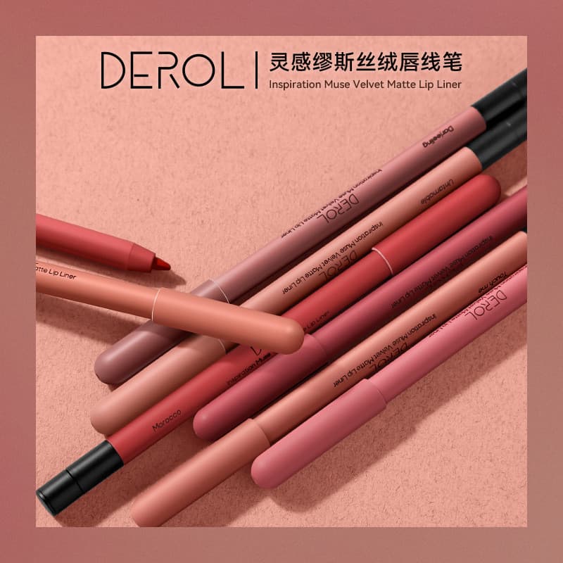 Batom fosco delineador labial novato fácil de começar alta coloração veludo fosco batom delineador labial com apontador