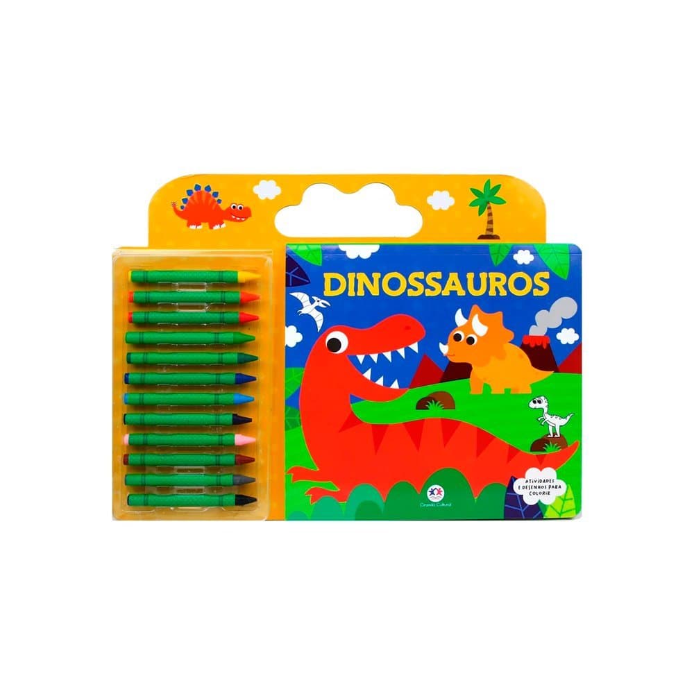 Atividades e Desenhos para Colorir com Giz de Cera de Dinossauro - Ciranda Cultural