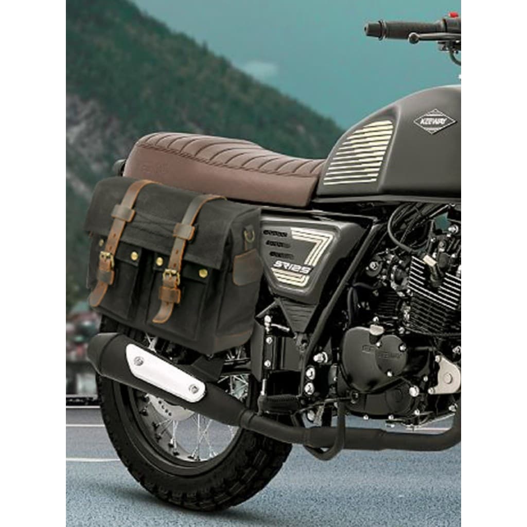 Retro respingo à prova dwaterproof água saco lateral da motocicleta saco de cauda fora de estrada motocicleta cera de ól