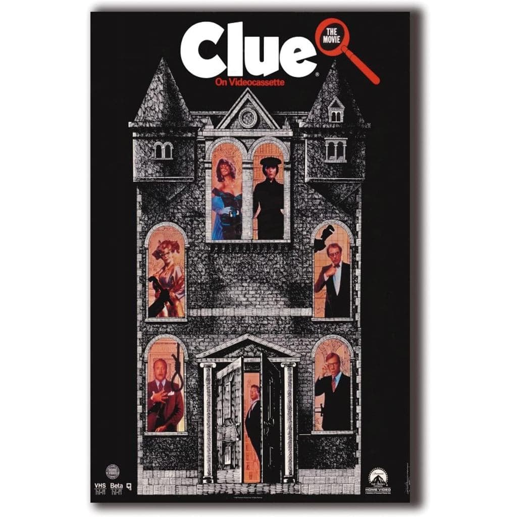Pôster do filme Clue para decoração de casa, arte de parede 11x17 polegadas (28x43cm) sem moldura, presente.