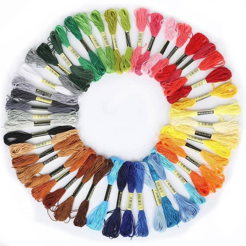Linha de costura doméstica DIY Linha de bordado artesanal Linha de bordado colorida para reparo de furos de algodã