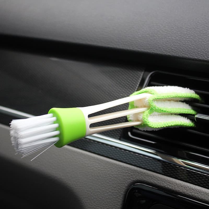 Escova de dupla face, usada para limpeza de saídas de ar de carros/pequenas superfícies/janelas/ferramentas.
