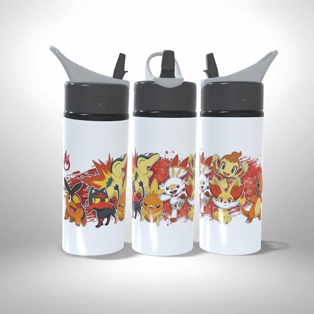 Garrafa Squeeze Pokémon Iniciais do tipo Fogo