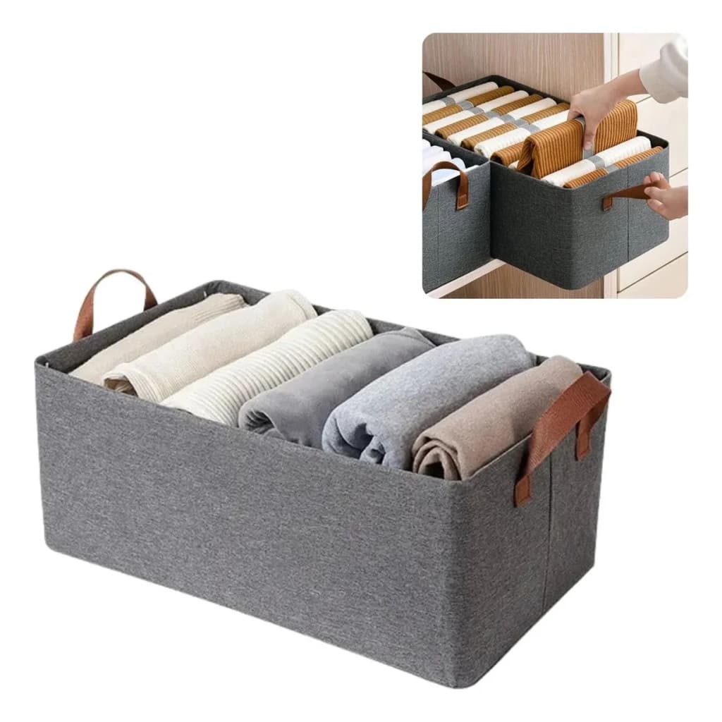 Organizador De Guarda Roupa Cesto Cor Cinza Hwj Snd-21