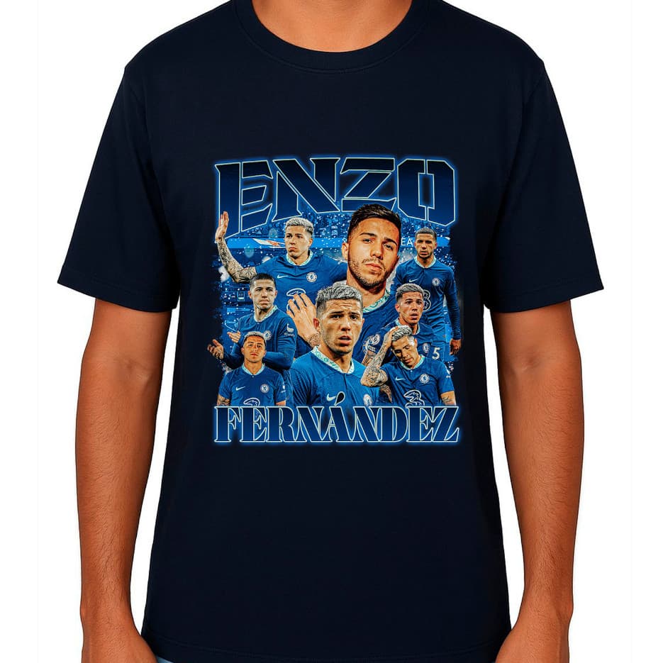 Camisa Camiseta Blusa Unisex Jogador Futebol ENZO DIAS ARGENTINA/CHELSEA 100% Algodão Premium Masculino e Feminina