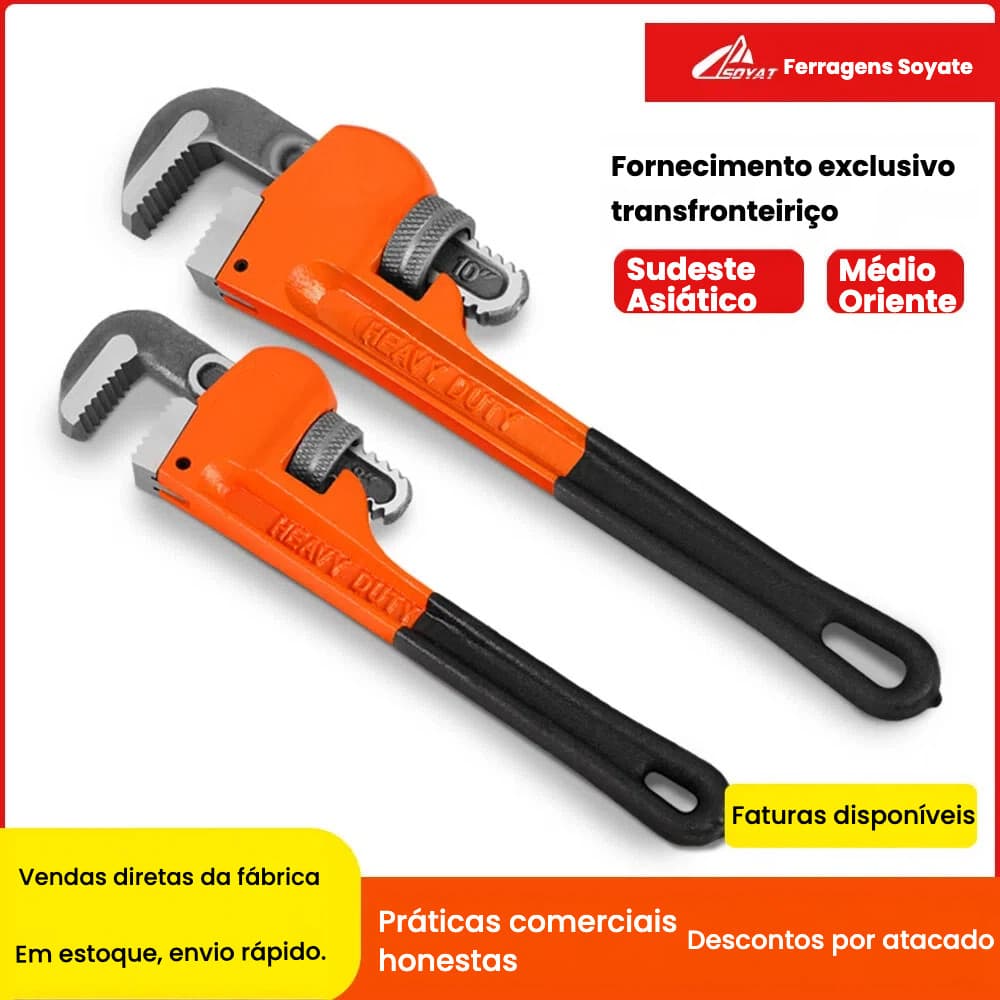 CHAVE GRIFO 8 POLEGADAS TIPO AMERICANA MORDENTES EM AÇO FERRAMENTA PARA HIDRÁULICA JI SHOP