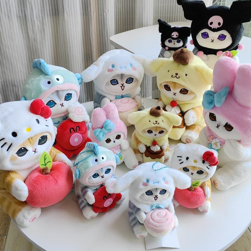 Brinquedo de Pelúcia Fofo Sanrio Anime Diversão Tempura Roupas Fritas Vestir Meu Brinquedo de Pelúcia Cinnamoroll Kuro