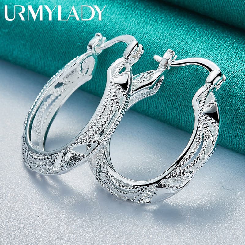 URMYLADY 925 Prata Esterlina Dragão Oco Brincos Orelha Loops Para Mulheres Charme Moda Festa Jóias
