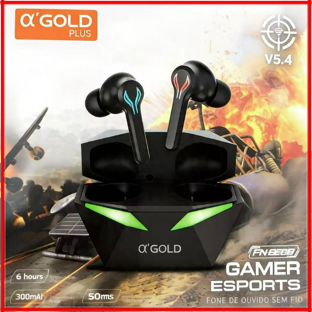 Fone de Ouvido Sem fio Gamer Bluetooth 5.3 com Microphone e Luz LED Redução de Ruído original H'maston  RS-30 B25B