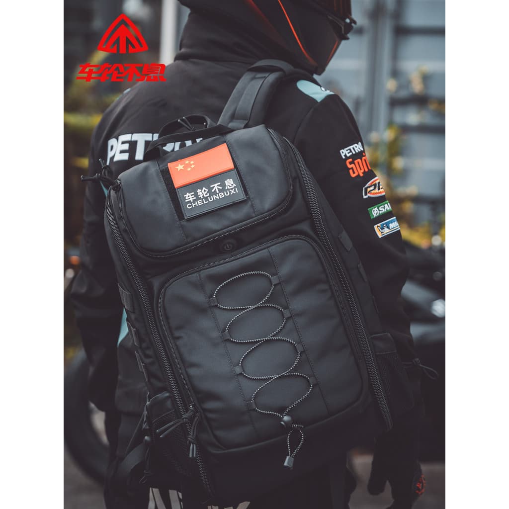 Roda sem fim ciclismo mochila capacete da motocicleta saco grande capacidade multifuncional ao ar livre tático mochila e