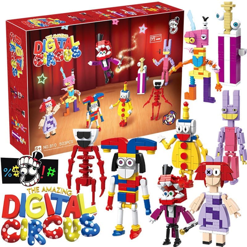 Blocos de construção de circo com número mágico, o incrível minifigura Digital de circo, presente de brinquedo montado p