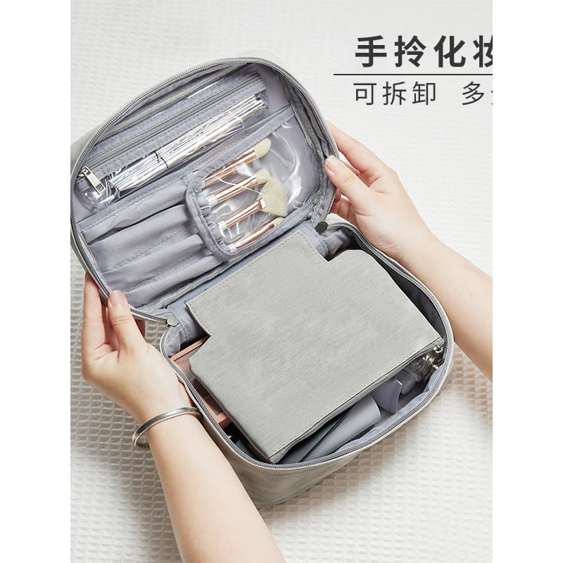 Bolsa cosmética portátil feminina, portátil, multifuncional, viagem, transporte, destacável, grande capacidade, bolsa de