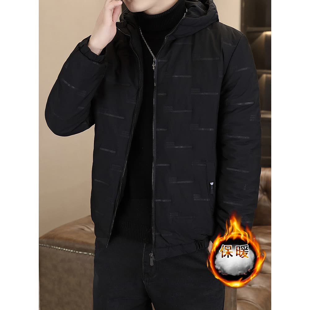 Jaqueta acolchoada com capuz masculina inverno escovado grosso jaqueta acolchoada outono inverno na moda All-Match jaque