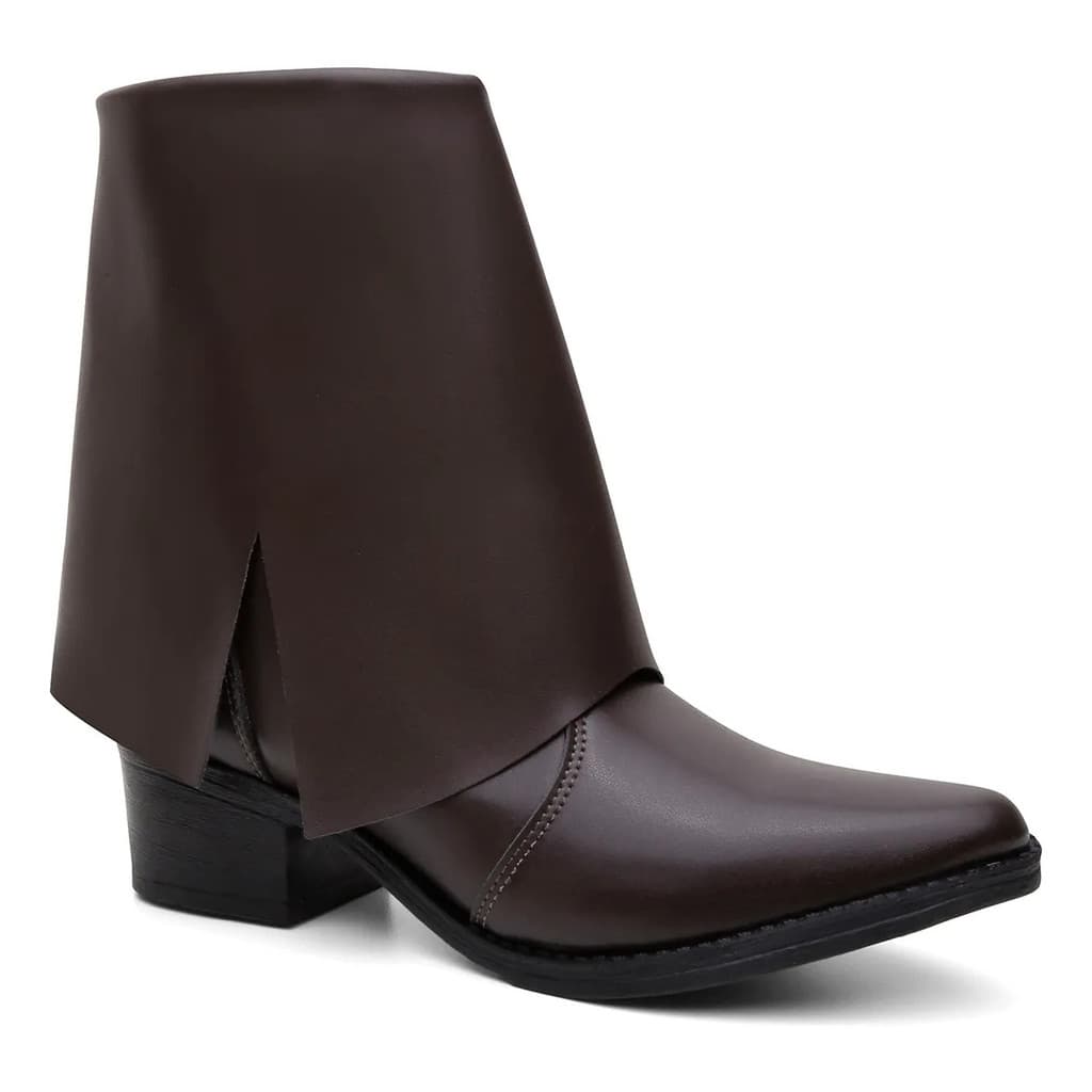 Bota Feminina Capa Moda Inverno Elegante Confortável Lapela Dobrada