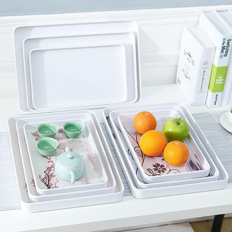 Bandeja T retangular copo de água bandeja chá engrossado casa Nordic copo placa sala estar branco simples cozinha armaze
