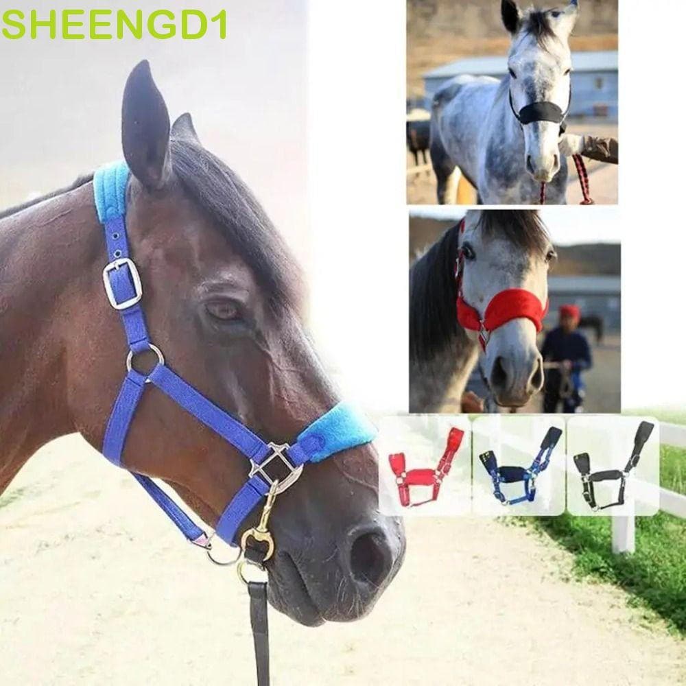 SHEENGD1 Freio De Pele De Cavalo , Cabresto Macio Ajustável , Reforço Protetor Confortável E Grosso