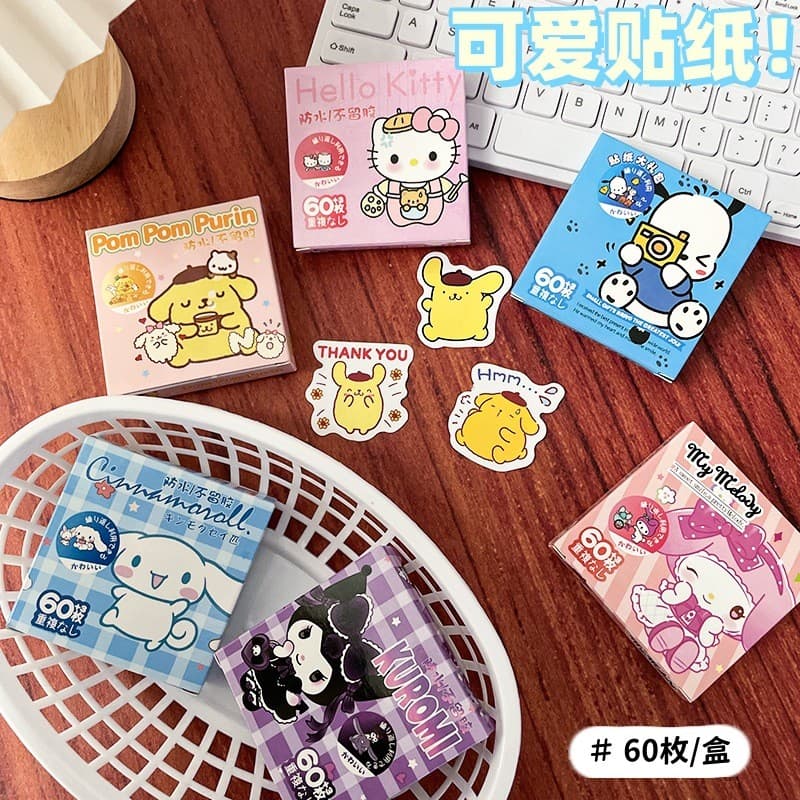 Conjunto de Caixas de Presente com Adesivos Liou para Crianças, 60 Peças de Adesivos à Prova d'Água com Personagens de D