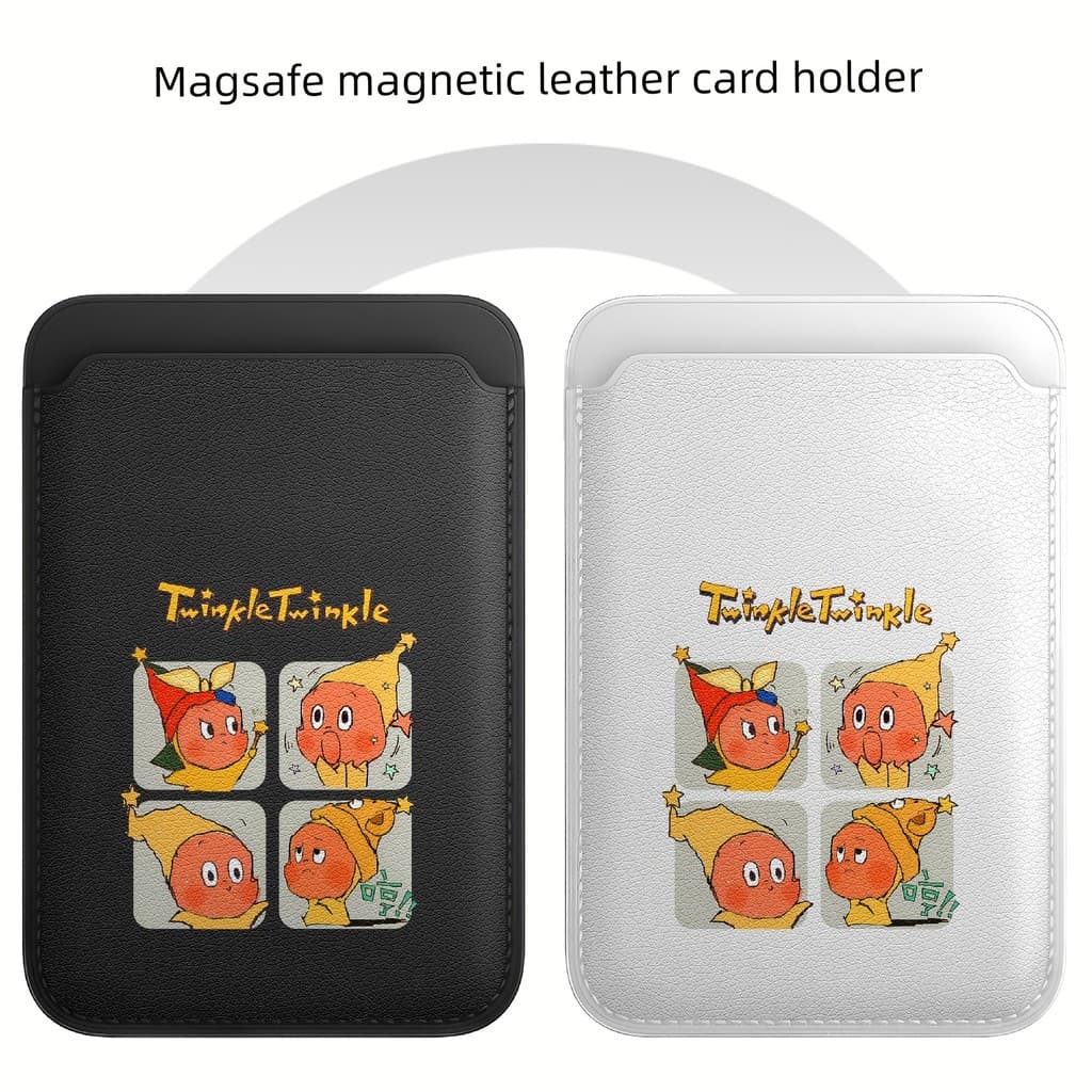 carteira magsafe Porta-cartões magnético Magsafe Couro PU Bonito Starman 17promax Porta-cartões para celular 16/15/14/13