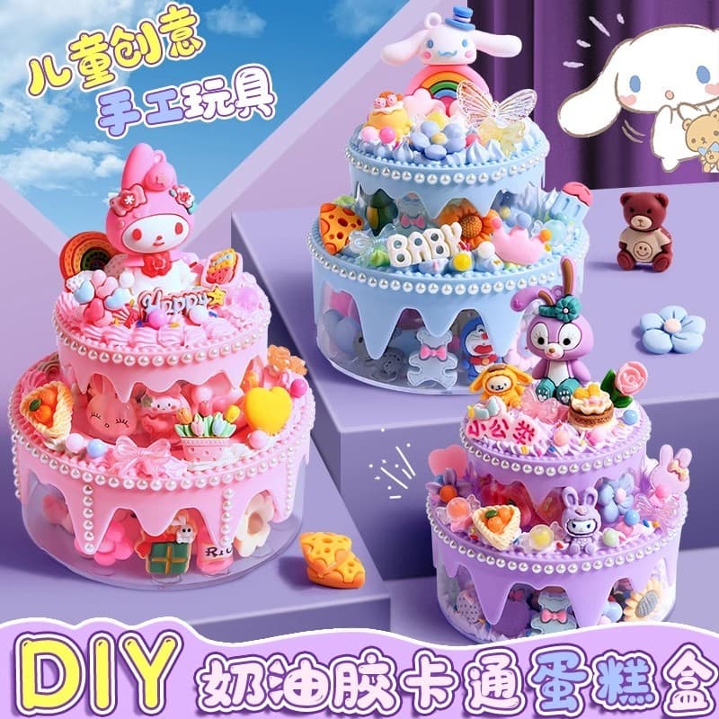 Creme diy Material crianças meninas brinquedos cuco cartão simulação sorvete sobremesa conjunto