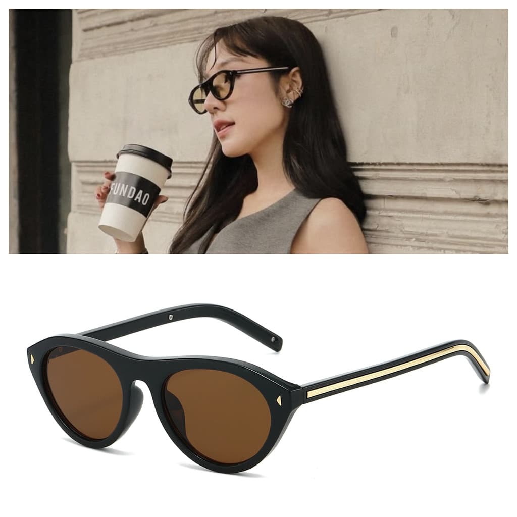 Óculos de Sol Cat Eye com Rebites, Novidade 2026, Óculos de Sol Ovais de Marca de Designer