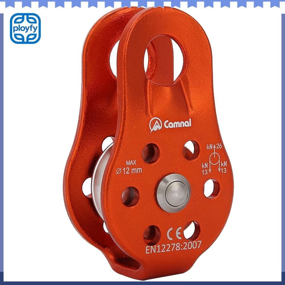 Ployfy Polia de escalada 26KN Liga de alumínio resistente único bloco de corda giratória para equipamentos de 12 mm (1)