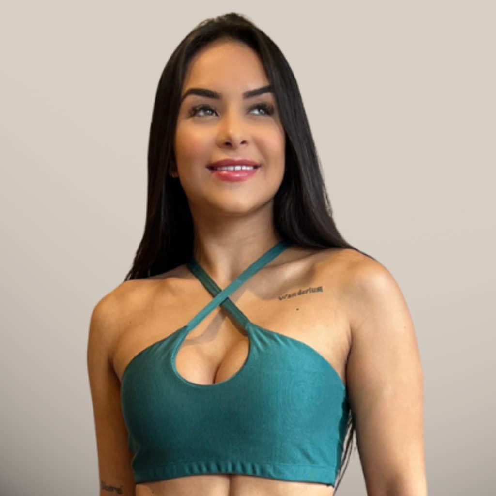 Top de Academia Canelado Fitness Roupa Feminina Sustentação Treino Crossfit Topper sem Bojo Feminino Corrida Ginástica