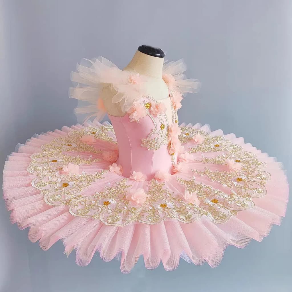 Vestido de balé para apresentações infantis, saia tutu, vestido de princesa do Lago dos Cisnes, vestido infantil com lan