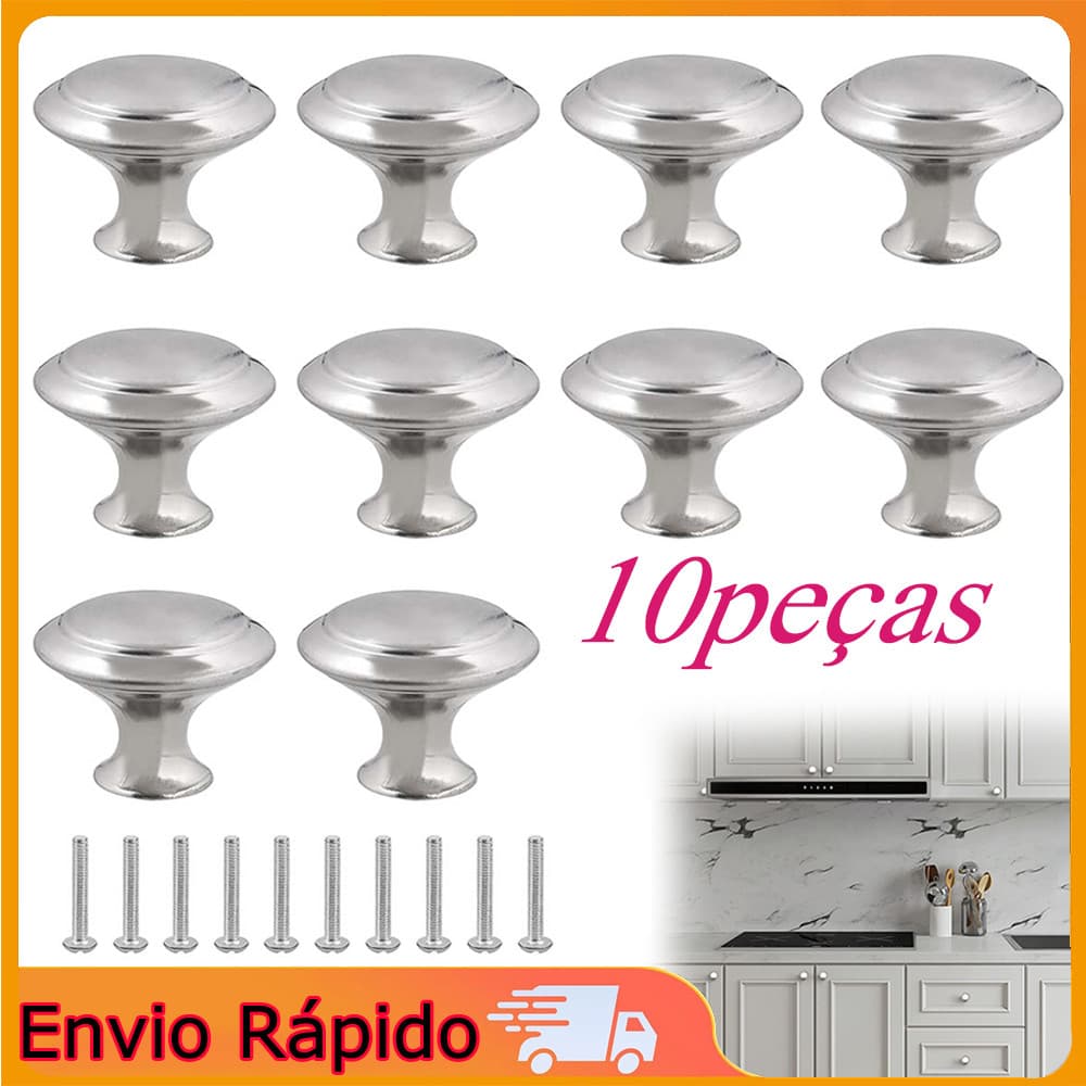 Conjunto de puxadores para gavetas de armários de cozinha, embalagem de 10 unidades