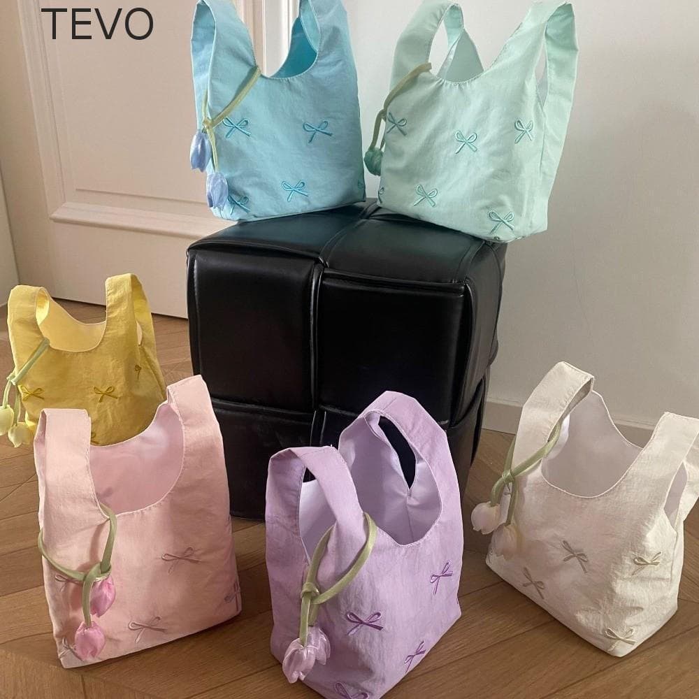 Bolsa De Pulso Com Pingente De Flor TEVO , Almoço Temperamento Estilo Chinês De Pano Portátil De Tulipa Laço Para Senhor