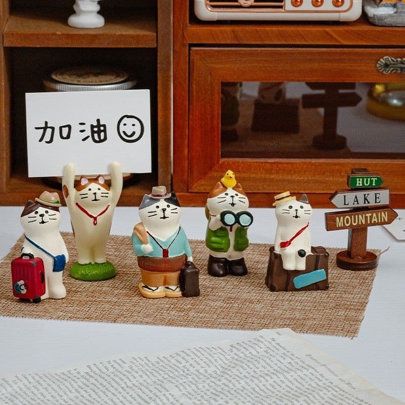 DIY viagem série gato presentes de aniversário japonês Desktop Mini ornamentos controle Central resina decoração 6 estil