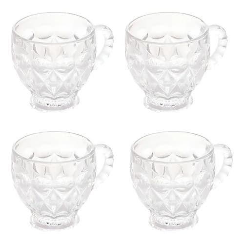 Jogo 6 Xícaras De Chá Cristal Lile Lyor Transparente 80ml