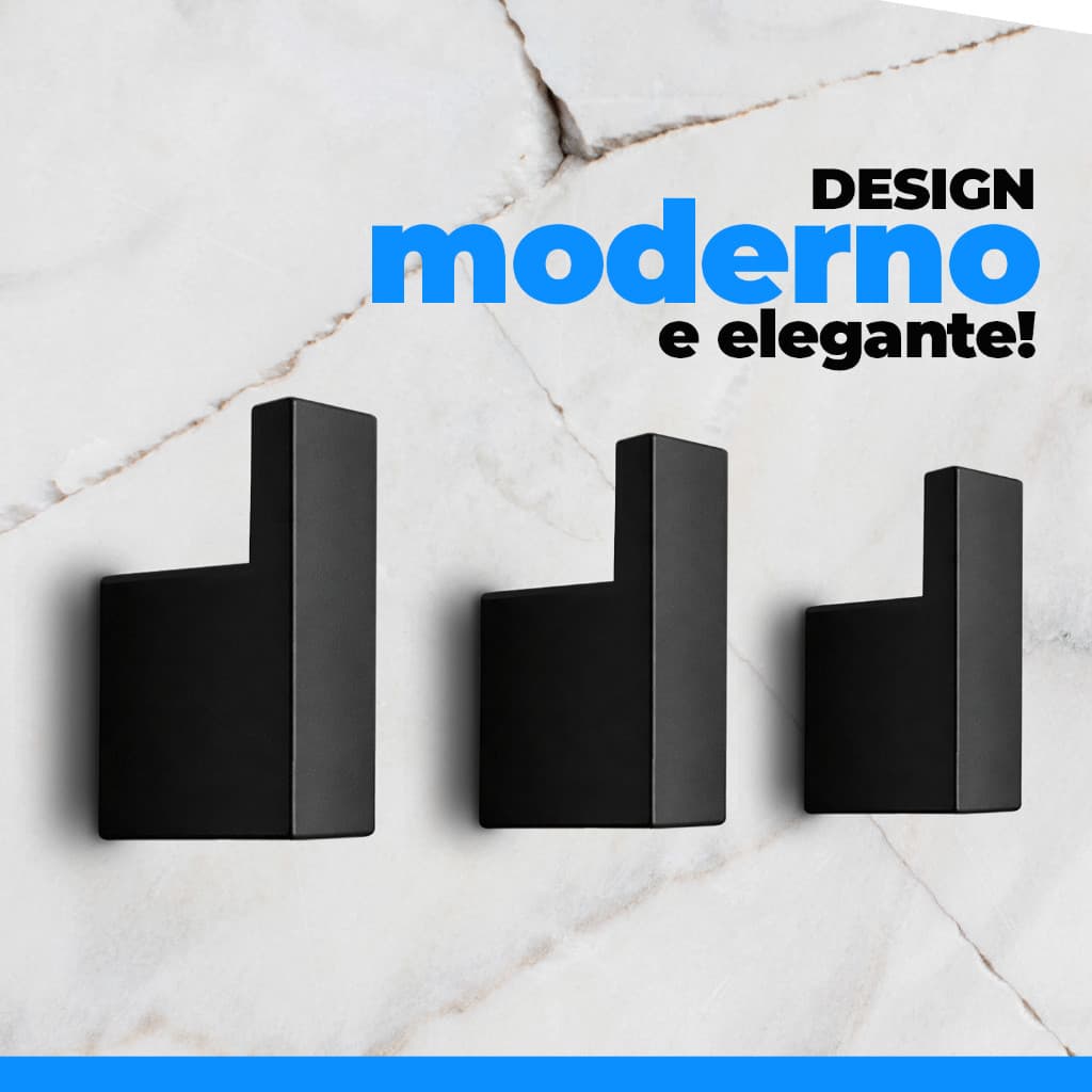 Suporte Gancho de Parede Kit 3/6/9 und - Porta Toalha Resistente - Fixação s/ Furo Banheiro Cozinha