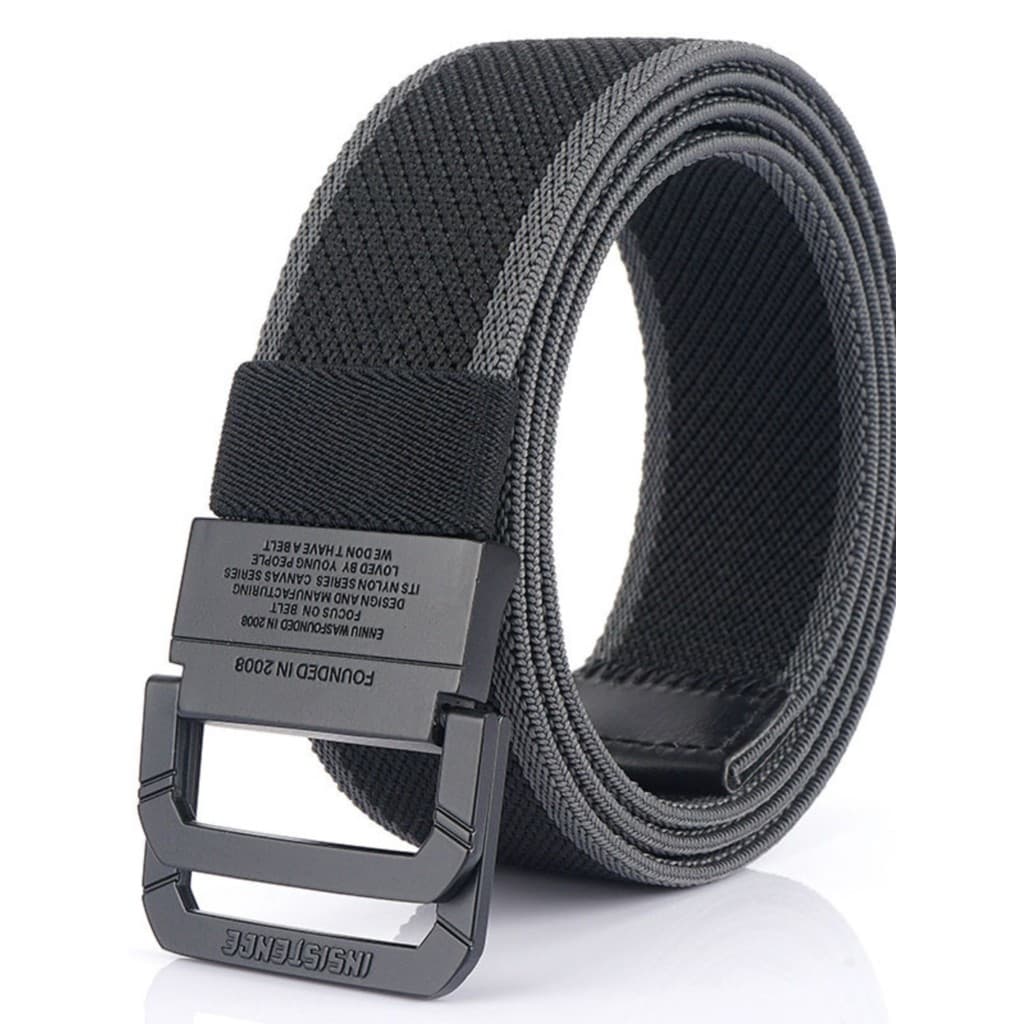 Cinto elástico de Nylon com fivela de anel duplo masculino, cinto de pano tático, versão coreana, cinto de lona, calças