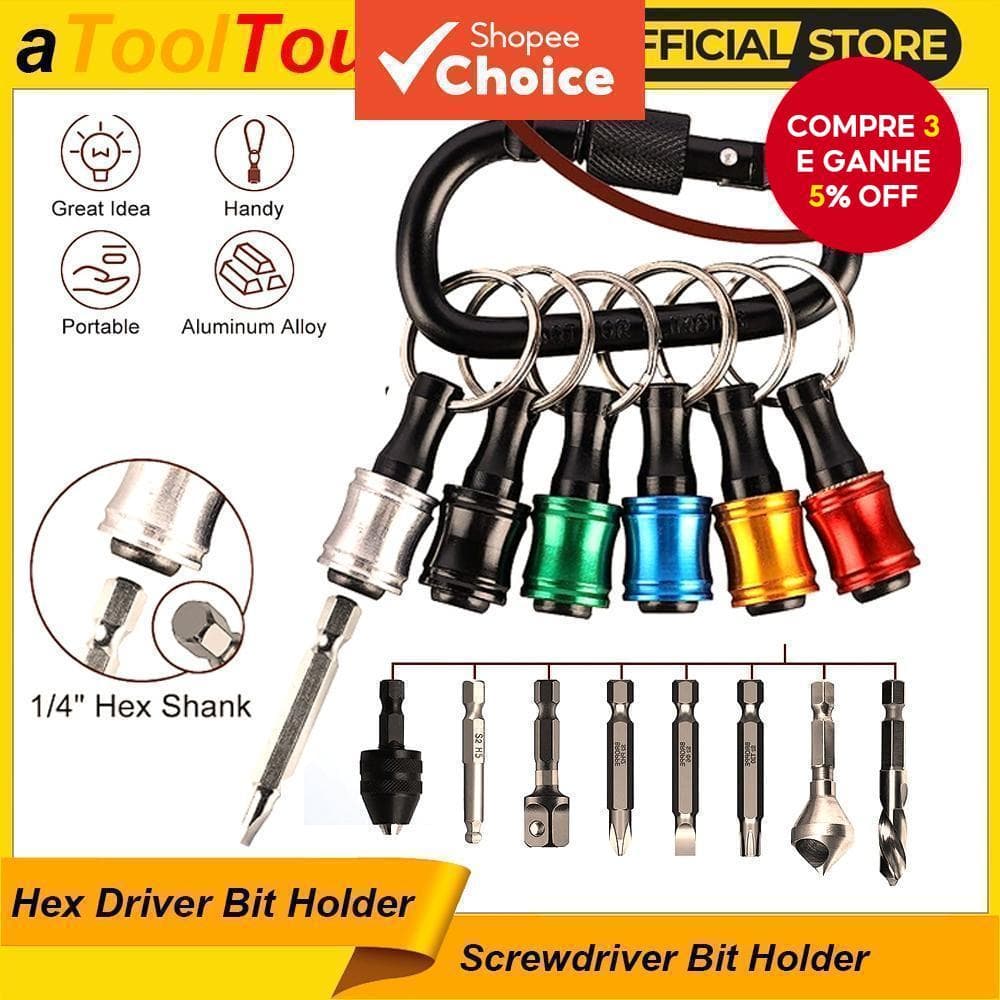 Um Conjunto De Transportador De Armazenamento De Broca Magnética Portátil , Extensão De Liberação Rápida Sextavada 1/4 C
