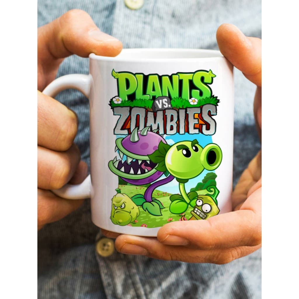Plantas vs. Zumbis marca copo de água bonito cerâmica crianças meninos ervilhas atirador estudantes da escola primária p