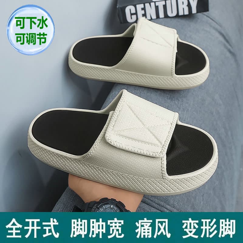 Chinelos de Velcro pé inchado largo gordura polegar Valgus gravata pós-operatória adequada para dor vento grande pé osso