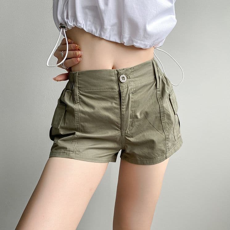 Macacão retrô Shorts cinza cintura elástica bolsos elásticos tamanho grande esportes dança calças quentes de cinco ponto