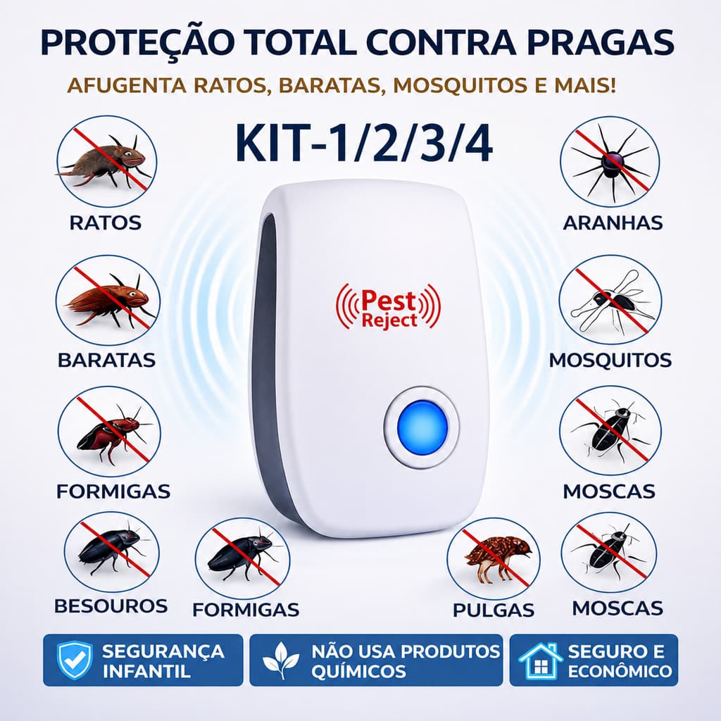 Kit1 a 4 Repelente Ultrassônico Eletrônico Bivolt Anti Mosquitos Baratas Ratos Morcegos Fly Sparrow  5–6W