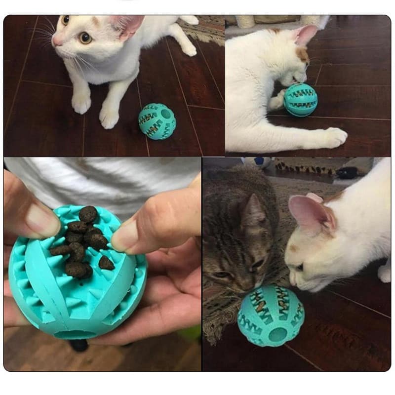 Bola de Borracha para Filhotes, Brinquedo Divertido para Cães e Gatos, Bola para Limpeza de Dentes e Petiscos, Artigos p