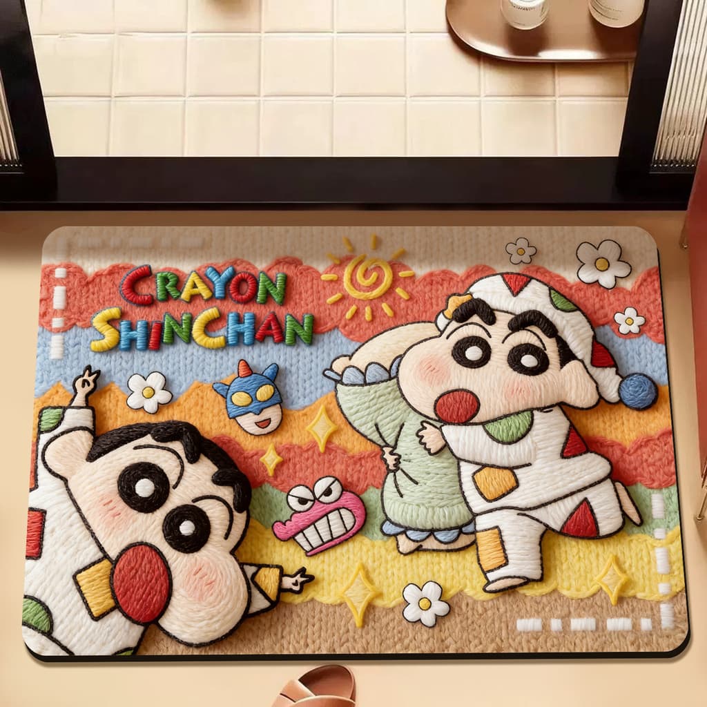Desenhos animados dos desenhos animados Crayon Shin-Chan tapete do banheiro Diatom lama absorver água lavatório porta do