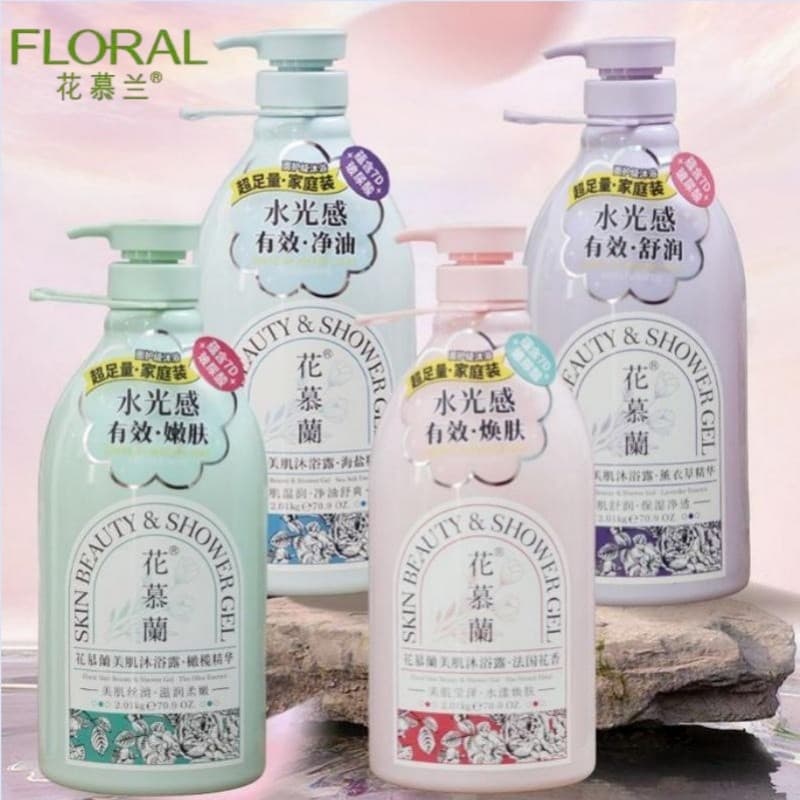Hua Mulan Beauty Skin Shower Gel Fragrância de longa duração Hidratante Fragrância corporal Chuveiro corporal Banho refr