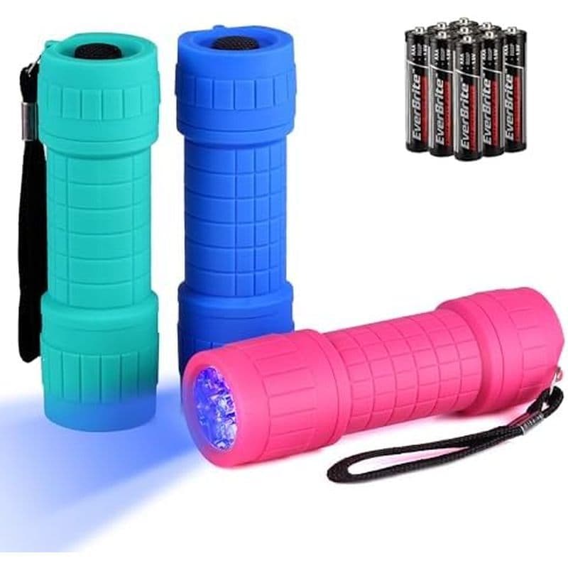 Lanterna EverBrite 9-LED Tocha Portátil De Impacto De 6 Pacotes Em Cores Sortidas Com Cordão Bateria 3AAA Incluída (Supr