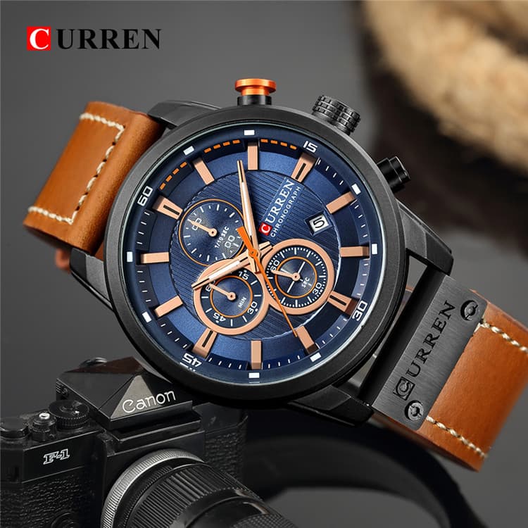 CURREN Relógio Moderno Masculino Moda Simples Casual À Prova D 'Água Multi-Função Cinto de Tempo Único Estudante Coreia