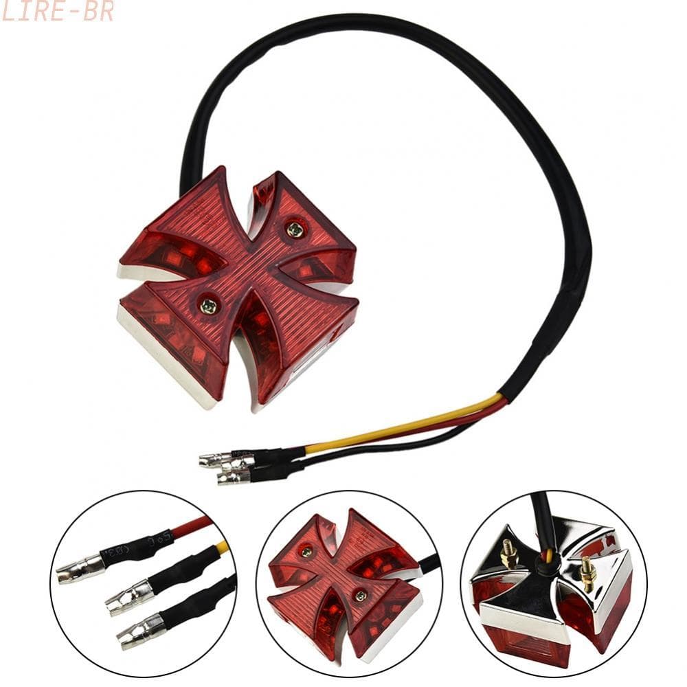 LIRE❤️Distinctive Motorcycle Choppers Dirt Bike Maltese Cross Brake Running Tail Light