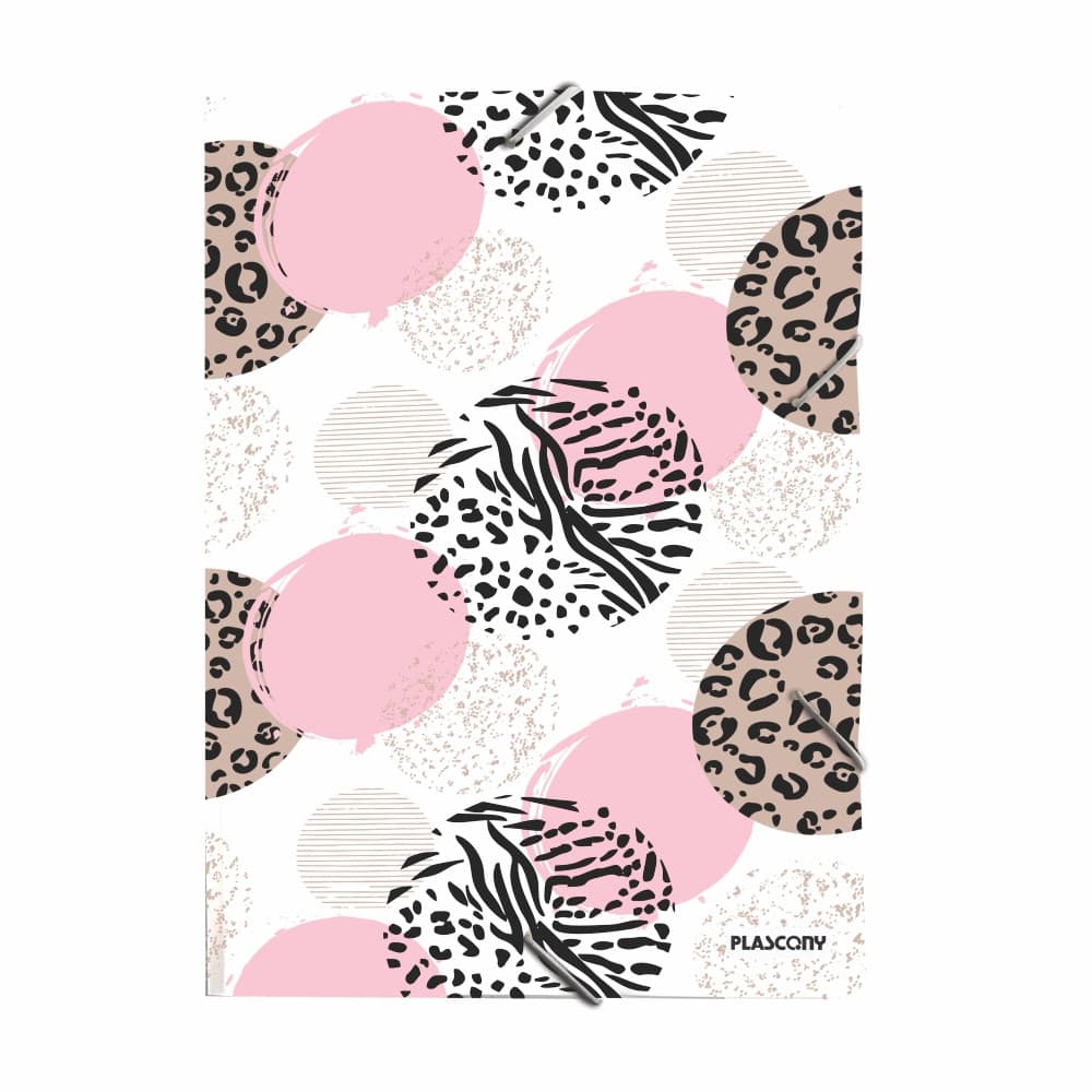 Pasta Aba Elástico, A4, Sem Dorso, Animal Print, A02AP, Plascony