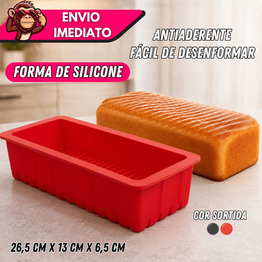 Forma de Pão Silicone Antiaderente Grande Resistente Assadeira Flexível Material Seguro para Alimentos