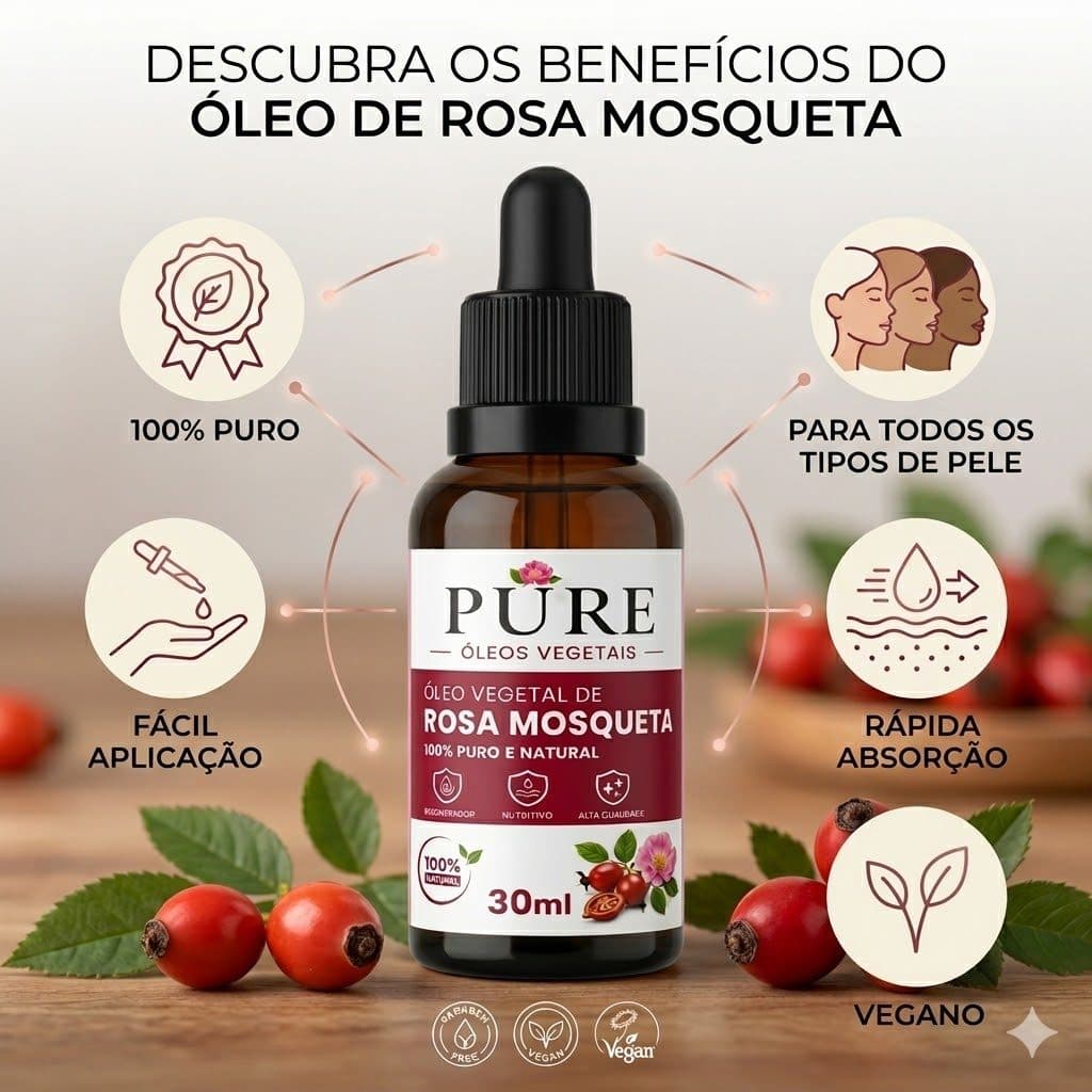 Óleo Vegetal de Rosa Mosqueta Rubiginosa 100% Puro